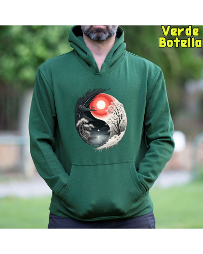 Sudadera Hombre Capucha-Yin Yang RoyalBlue