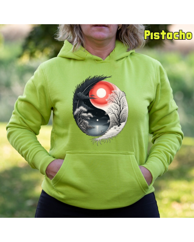 Sudadera Mujer Capucha-Yin Yang Morado