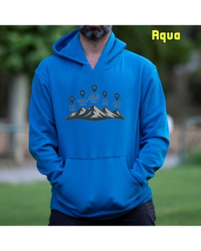 Sudadera Hombre Capucha-Cumbres Navarras Aqua