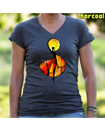 Camiseta Mujer Manga Corta-African Charcoal