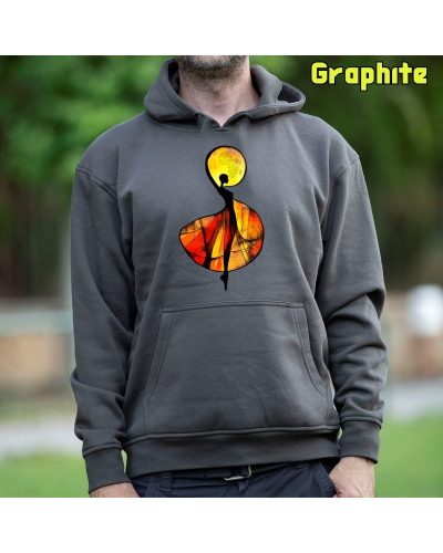 Sudadera Hombre Capucha-African Graphite