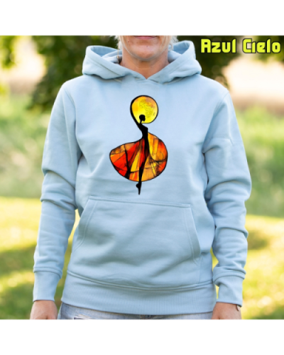 Sudadera Mujer Capucha-African AzulCielo