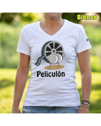 Camiseta Mujer Manga Corta-Peliculón Blanco