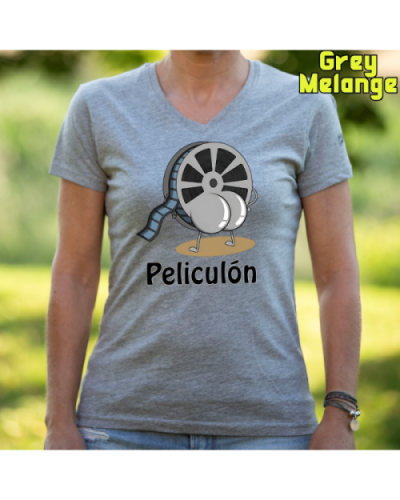 Camiseta Mujer Manga Corta-Peliculón GreyMelange