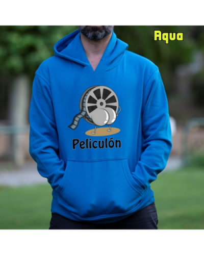 Sudadera Hombre Capucha-Peliculón Aqua
