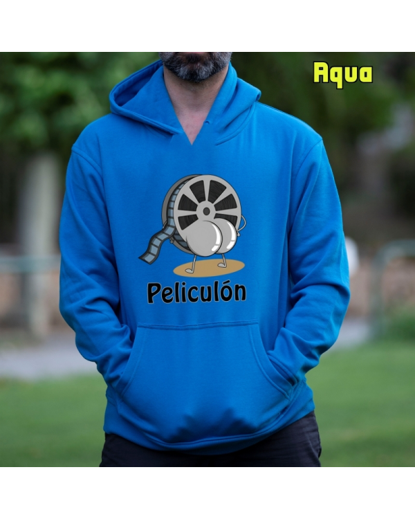 Sudadera Hombre Capucha-Peliculón Aqua