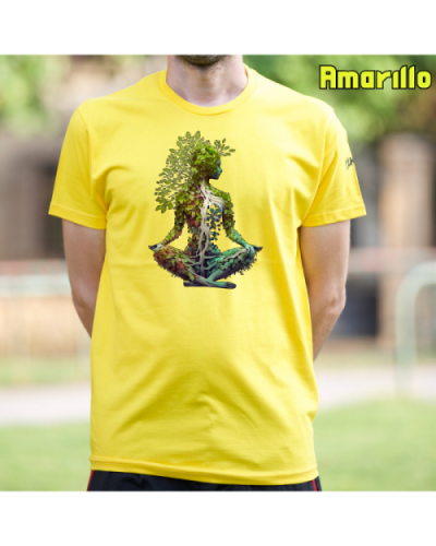 Camiseta Hombre Manga Corta-Pacha Mama Amarillo