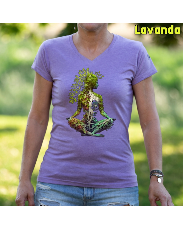 Camiseta Mujer Manga Corta-Pacha Mama Lavanda
