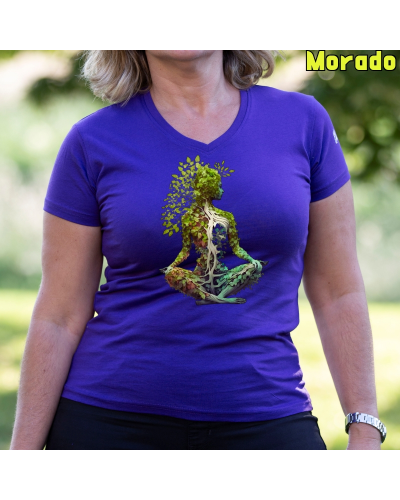 Camiseta Mujer Manga Corta-Pacha Mama Lavanda