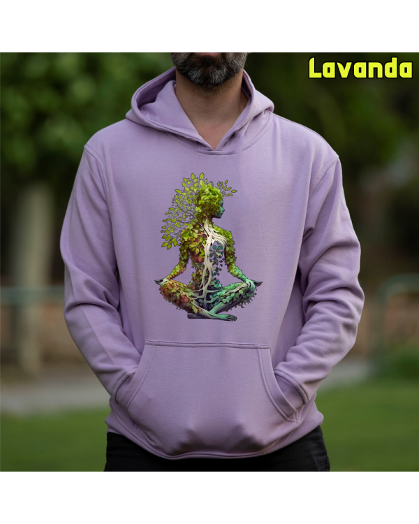 Sudadera Hombre Capucha-Pacha Mama Lavanda