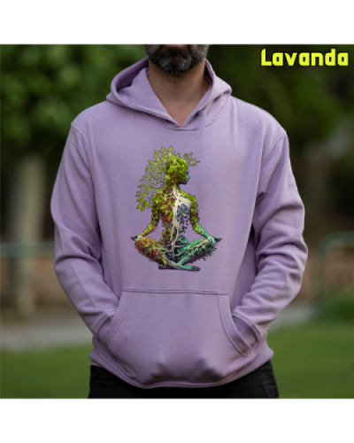 Sudadera Hombre Capucha-Pacha Mama Lavanda