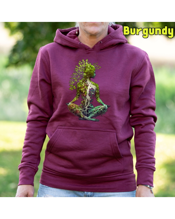 Sudadera Mujer Capucha-Pacha Mama Burgundy