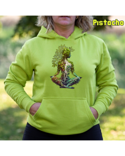 Sudadera Mujer Capucha-Pacha Mama Pistacho