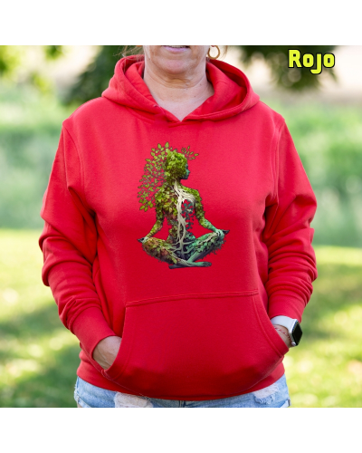 Sudadera Mujer Capucha-Pacha Mama Burgundy