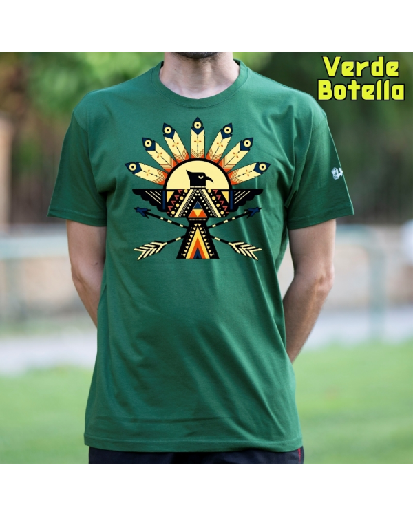 Camiseta Hombre Manga Corta-Navajo VerdeBotella