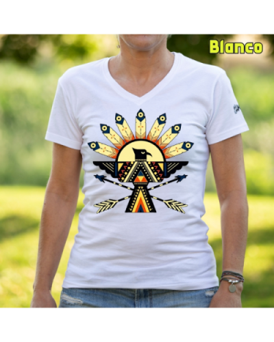 Camiseta Mujer Manga Corta-Navajo Blanco