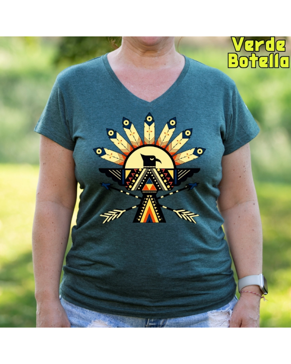Camiseta Mujer Manga Corta-Navajo VerdeBotella