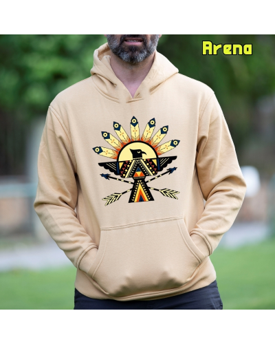 Sudadera Hombre Capucha-Navajo VerdeBotella