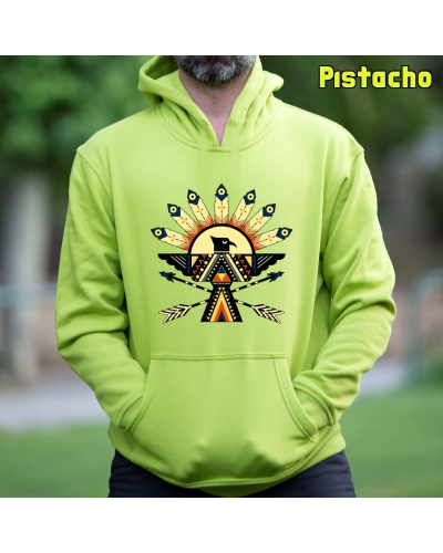 Sudadera Hombre Capucha-Navajo VerdeBotella