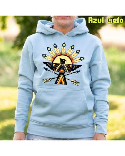 Sudadera Mujer Capucha-Navajo AzulCielo