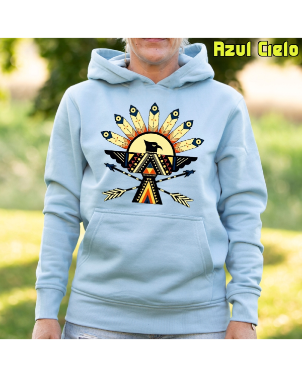 Sudadera Mujer Capucha-Navajo AzulCielo