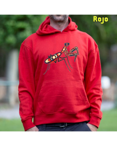 Sudadera Hombre Capucha-Amantis Rojo