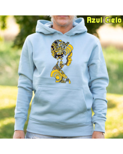 Sudadera Mujer Capucha-Himba AzulCielo