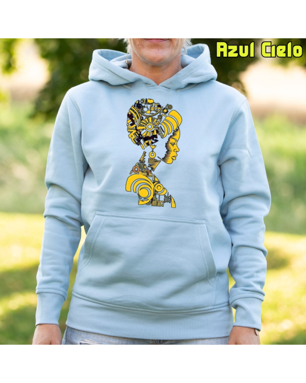 Sudadera Mujer Capucha-Himba AzulCielo