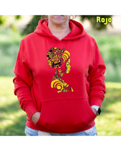 Sudadera Mujer Capucha-Himba Rojo