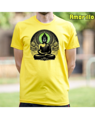 Camiseta Hombre Manga Corta-Buda Amarillo