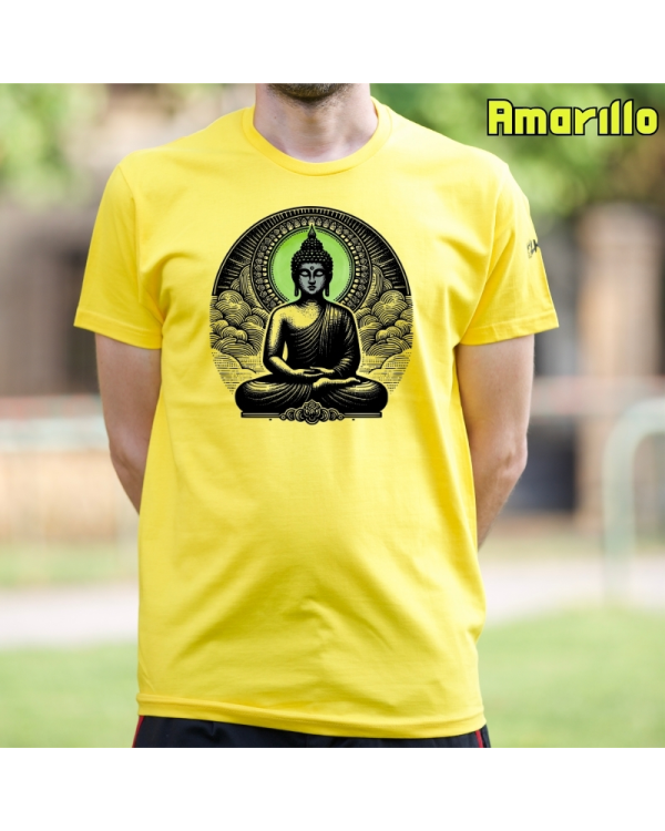 Camiseta Hombre Manga Corta-Buda Amarillo
