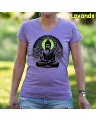 Camiseta Mujer Manga Corta-Buda Lavanda