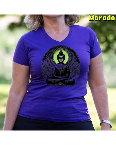 Camiseta Mujer Manga Corta-Buda Lavanda