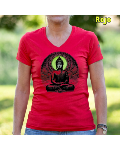 Camiseta Mujer Manga Corta-Buda Lavanda