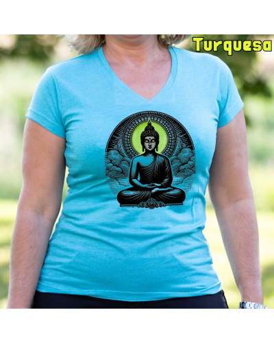 Camiseta Mujer Manga Corta-Buda Lavanda