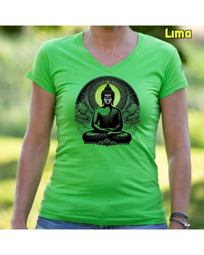 Camiseta Mujer Manga Corta-Buda Lavanda