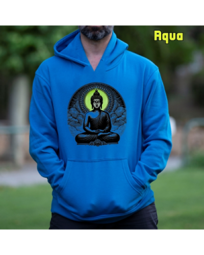 Sudadera Hombre Capucha-Buda Aqua