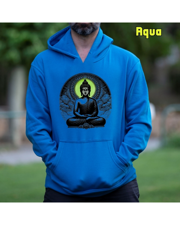 Sudadera Hombre Capucha-Buda Aqua