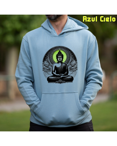 Sudadera Hombre Capucha-Buda Rojo