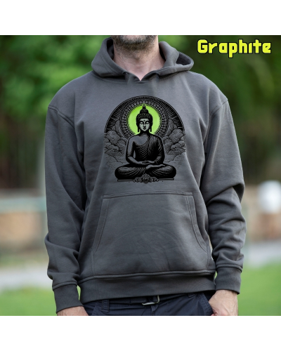 Sudadera Hombre Capucha-Buda Rojo