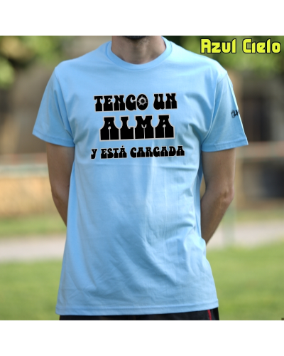 Camiseta Hombre Manga Corta-Alma Cargada Turquesa