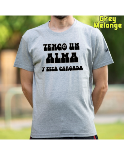 Camiseta Hombre Manga Corta-Alma Cargada GreyMelange