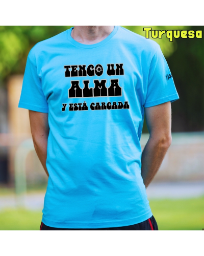 Camiseta Hombre Manga Corta-Alma Cargada Turquesa