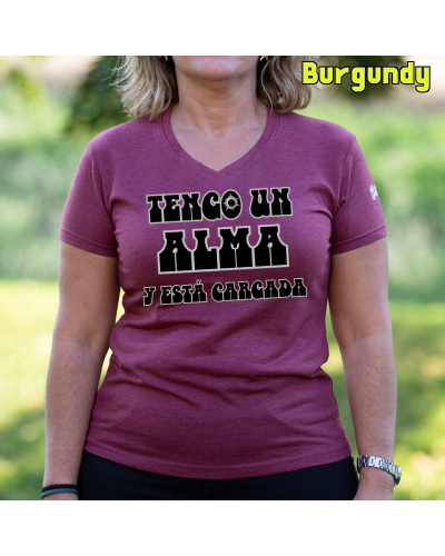 Camiseta Mujer Manga Corta-Alma Cargada Blanco