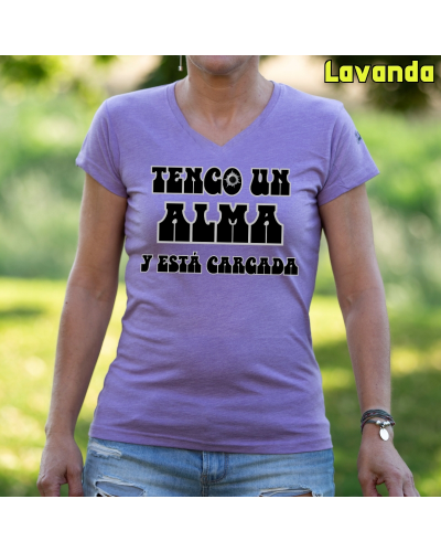 Camiseta Mujer Manga Corta-Alma Cargada Blanco
