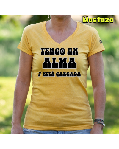 Camiseta Mujer Manga Corta-Alma Cargada Blanco