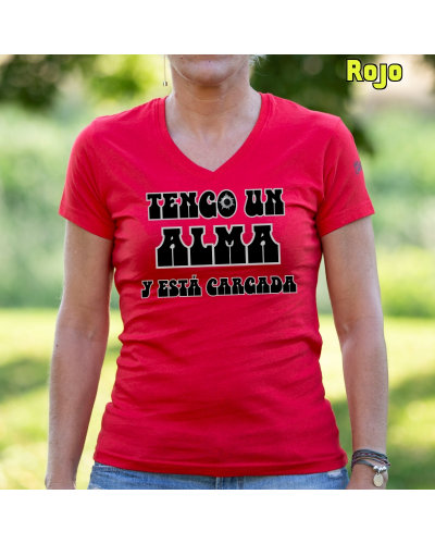 Camiseta Mujer Manga Corta-Alma Cargada Blanco