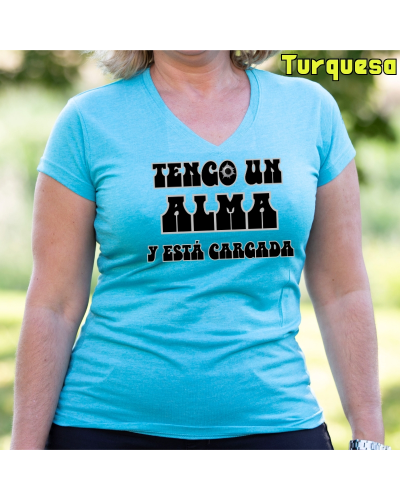 Camiseta Mujer Manga Corta-Alma Cargada Blanco