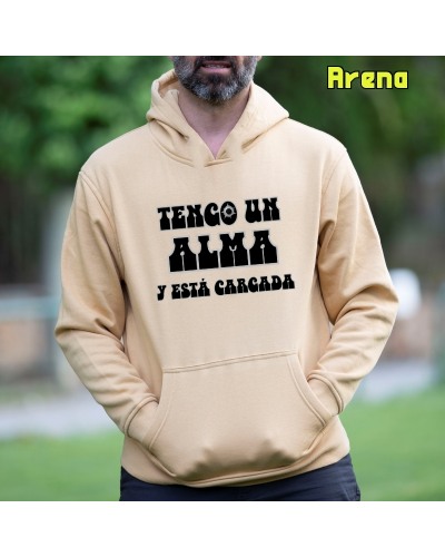 Sudadera Hombre Capucha-Alma Cargada Lavanda