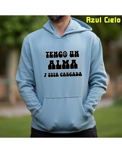 Sudadera Hombre Capucha-Alma Cargada Lavanda